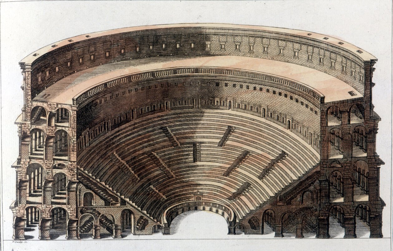 Théâtre romain. Gravure du début du 19ème siècle - Unknown artist