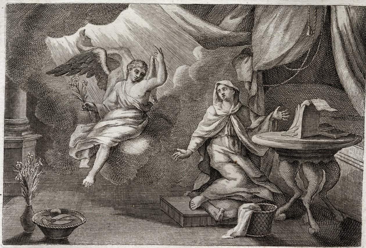 Bible de Royaumont, Nouveau Testament : Annonciation à la Vierge. L