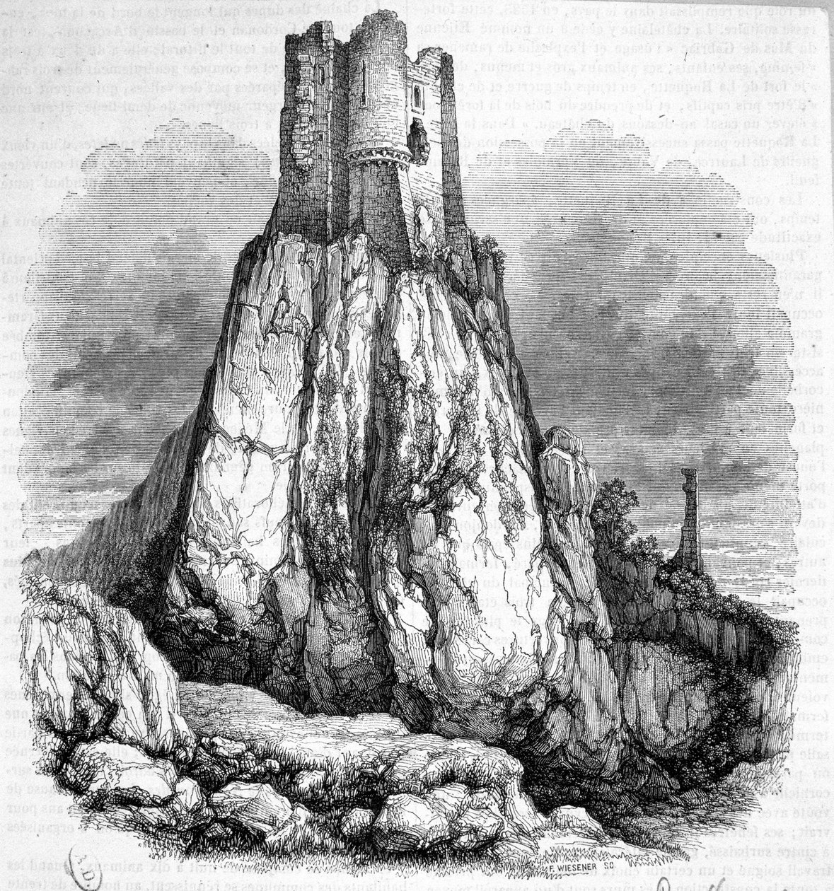 Ruines du château de La Roquette - Gravure - Unknown artist