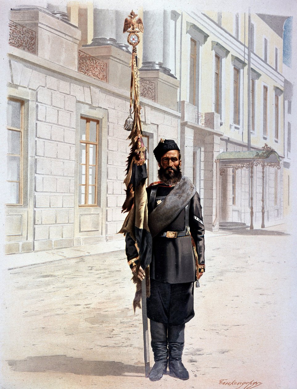 Porte-drapeau de la Garde russe sous Nicolas II - Unknown artist