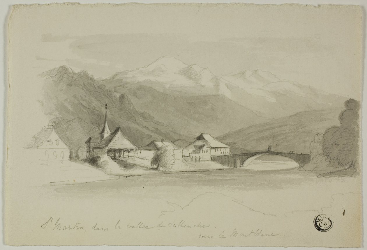 Saint Martin, dans la vallée de Sallenche, regardant vers le Mont Blanc - Unknown artist
