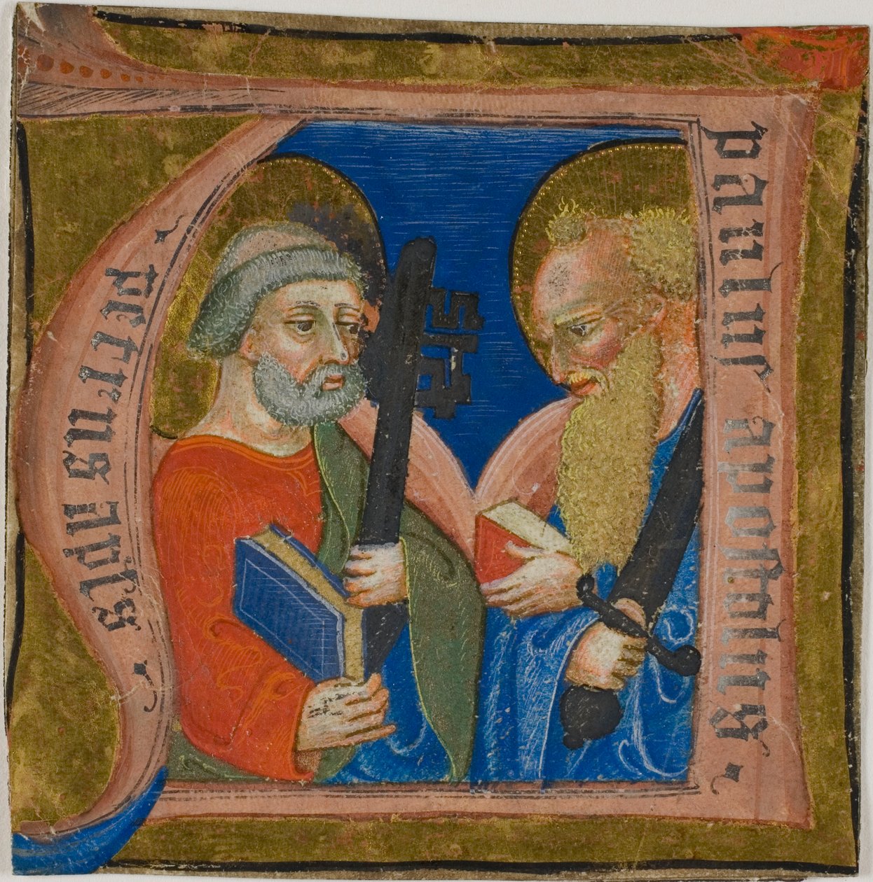 Saints Pierre et Paul dans une initiale "N" historiée provenant d