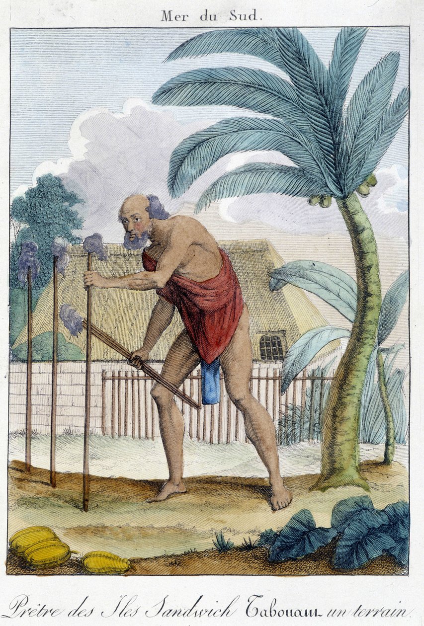 Prêtre des îles Sandwich battant un champ - Unknown artist