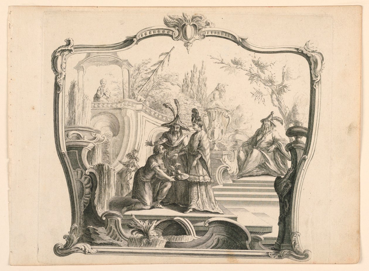 Paravent ou dessus-de-porte, sujet chinois - Unknown artist