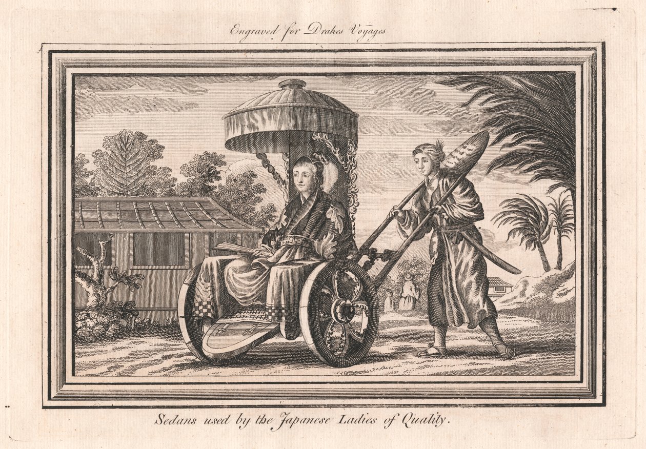 Sédans utilisés par les dames de qualité japonaises - Unknown artist