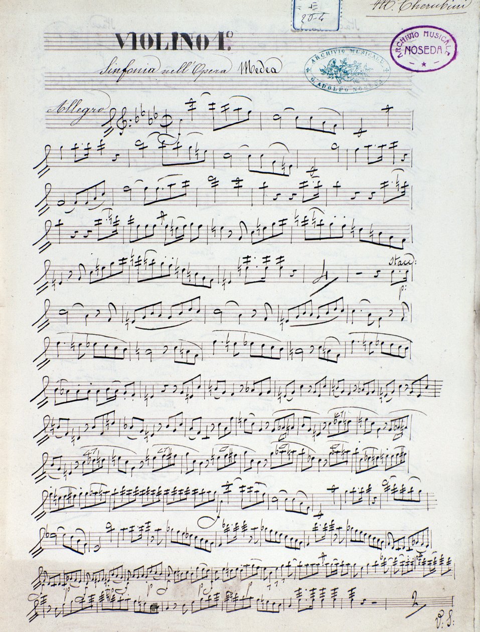 Partition pour le premier violon de Médée, opéra de Luigi Cherubini - Unknown artist