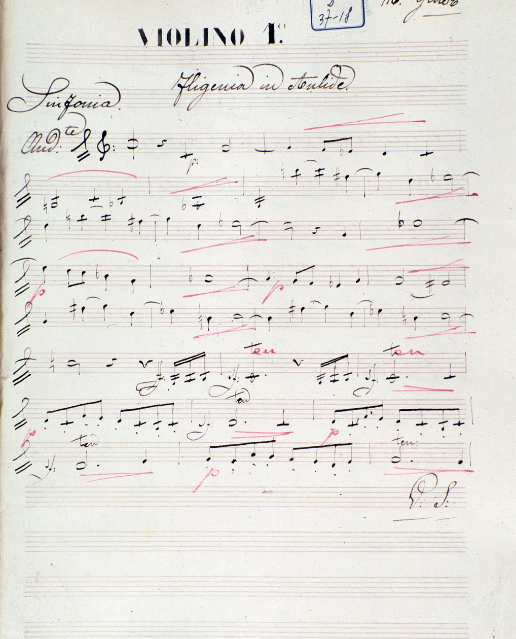 Page de partition pour le premier violon d
