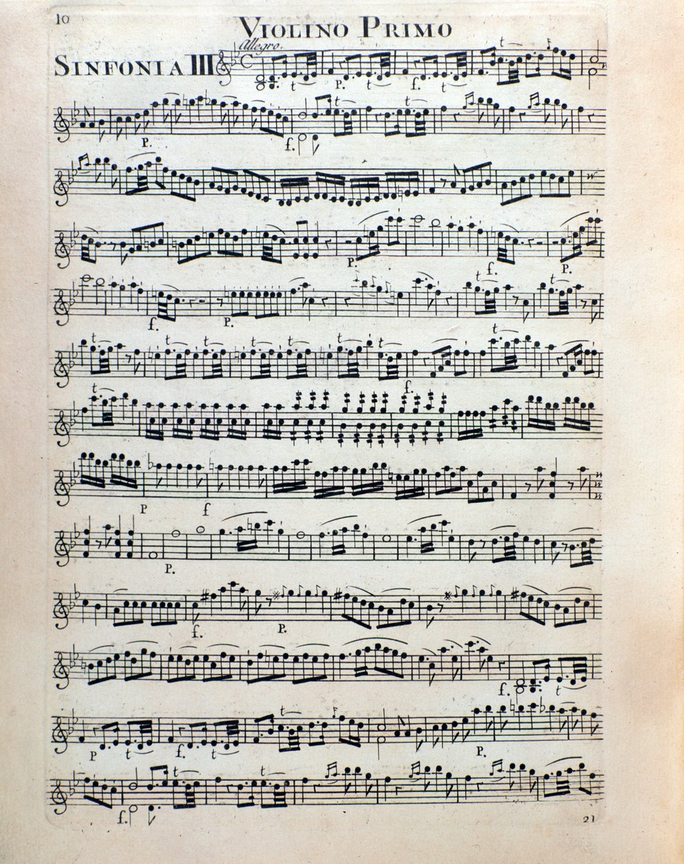 Page de partition pour violon de la symphonie n. 3 par Christian Cannabich - Unknown artist