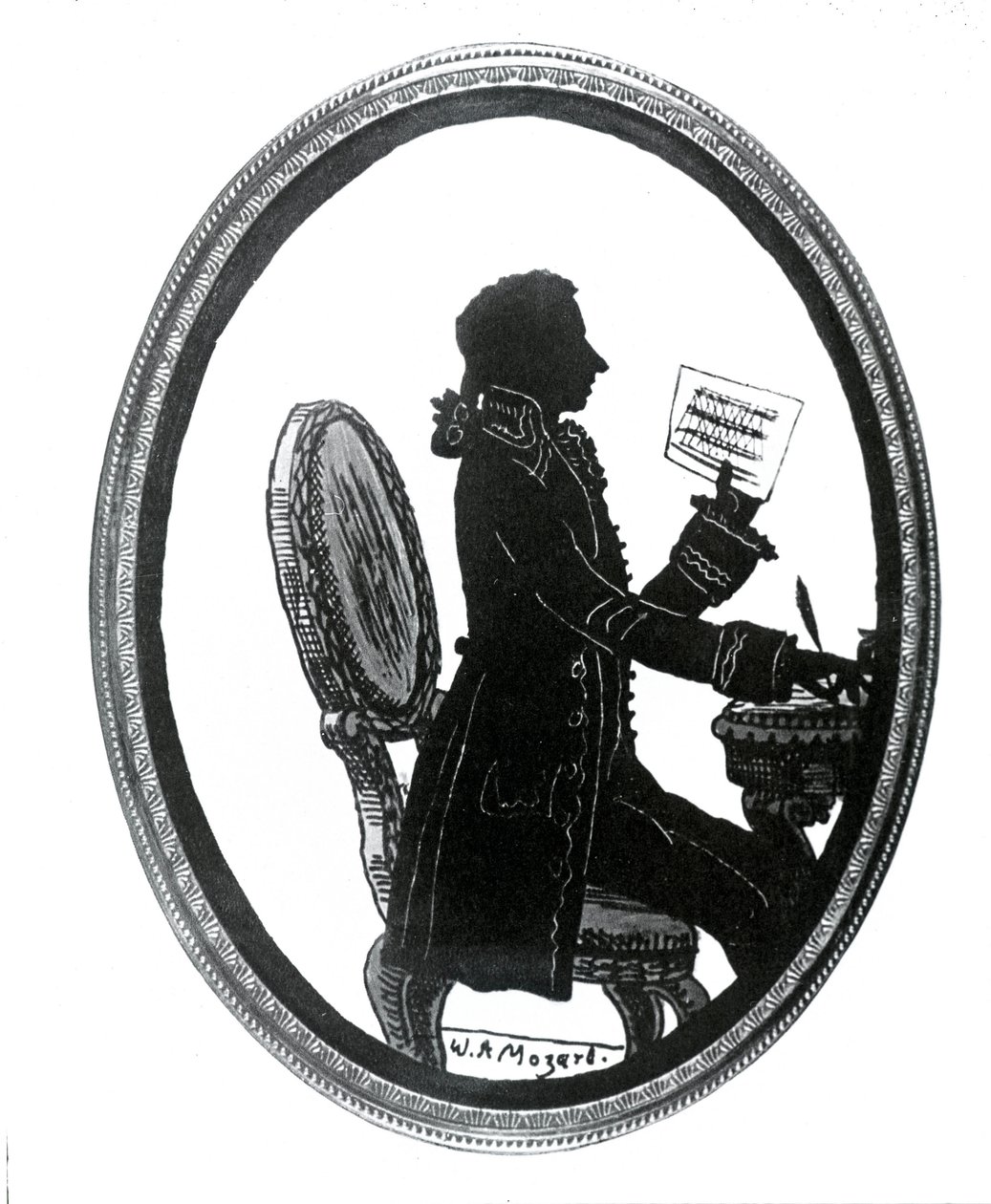 Silhouette du compositeur Wolfgang Amadeus Mozart (1756 - 1791). - Unknown artist