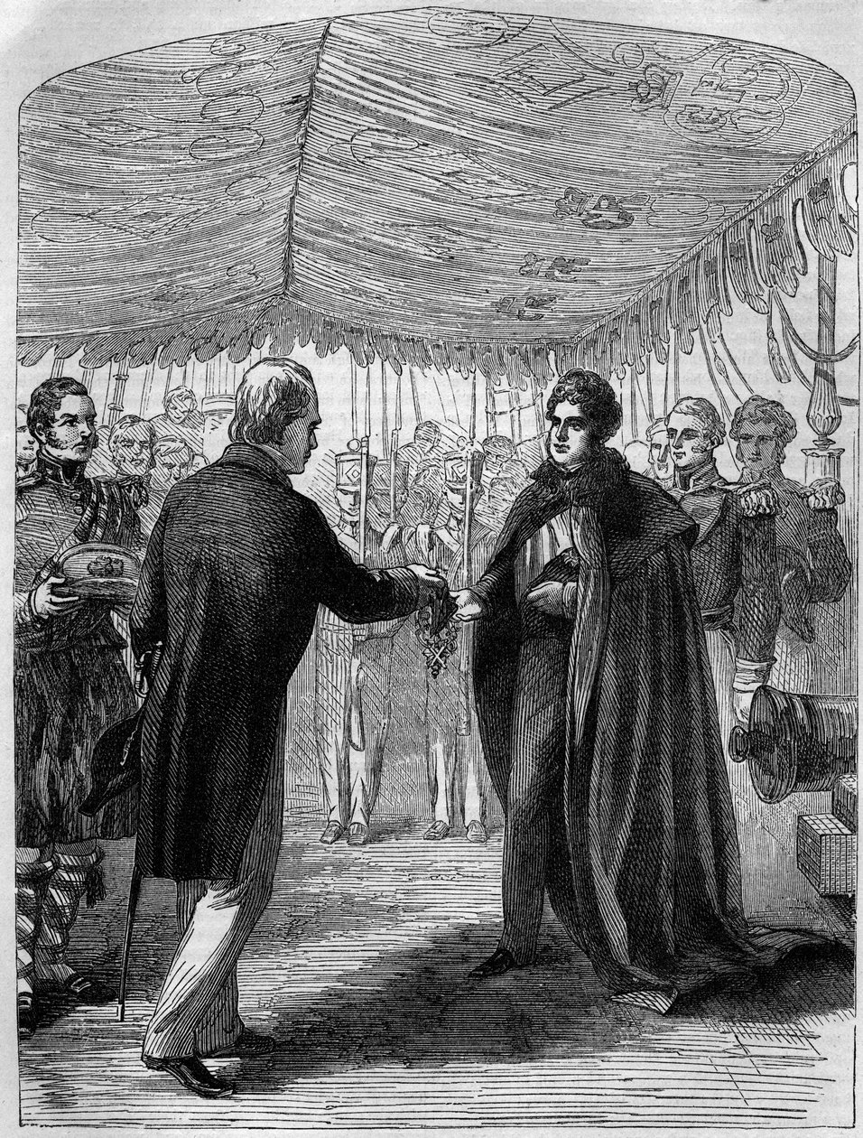 Sir Walter Scott présentant la Croix de Saint-André au roi George IV - Unknown artist