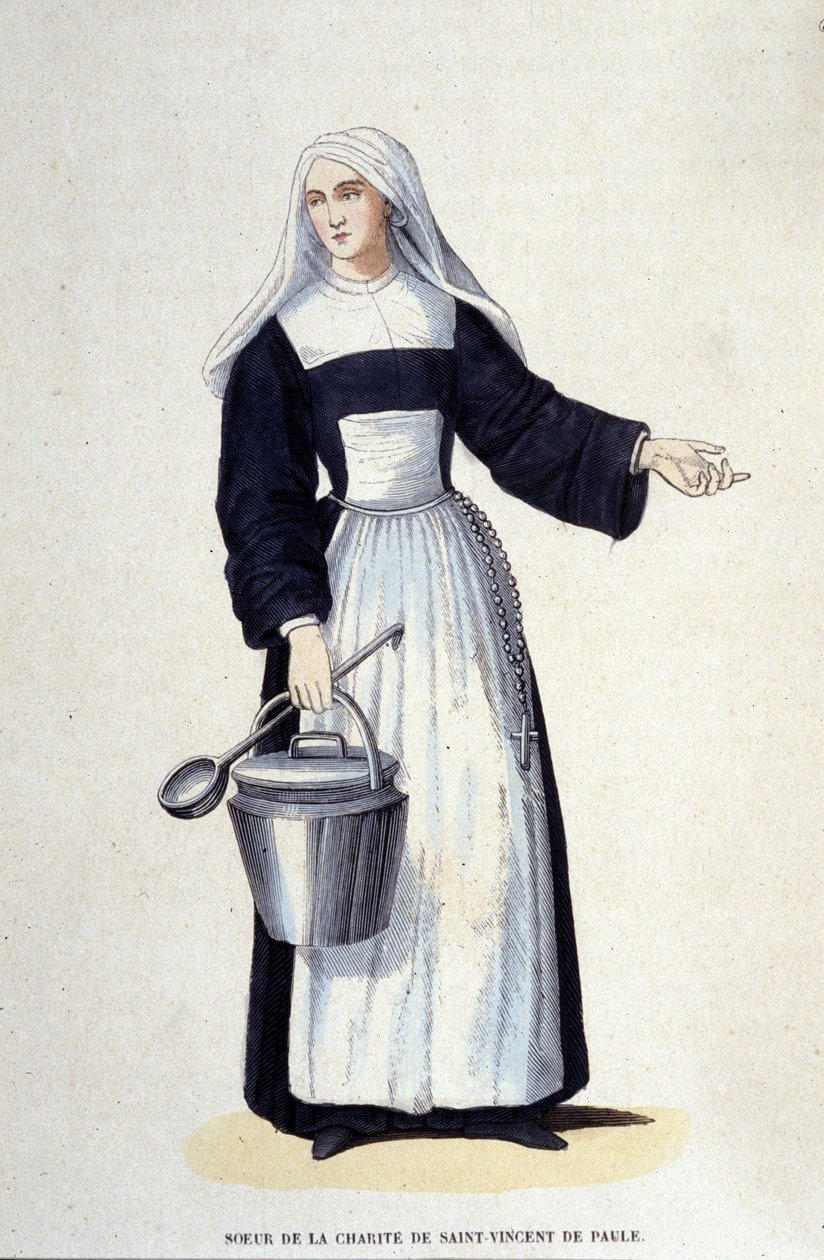 Sœur de la Charité de Saint Vincent de Paul. Gravure d