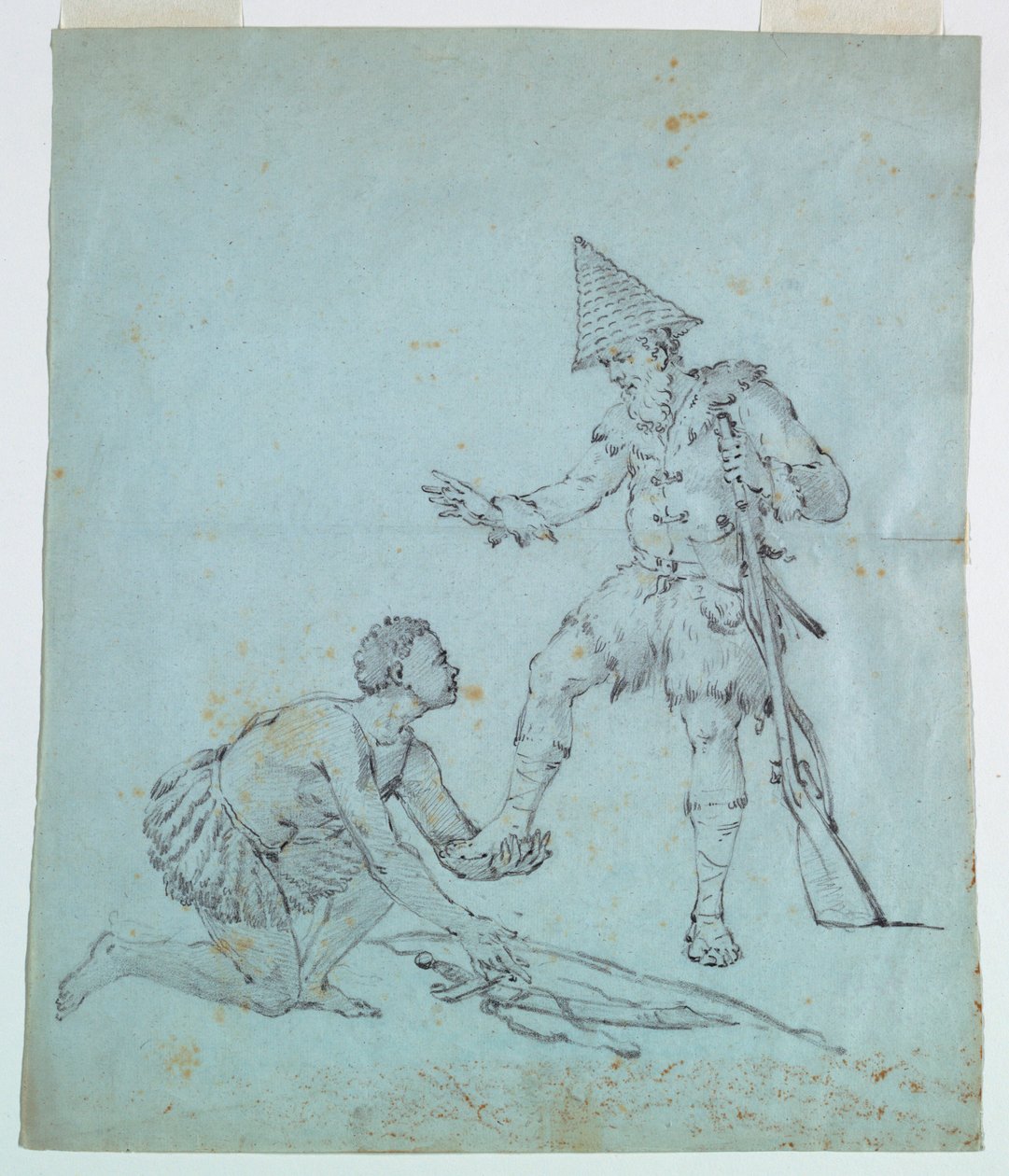 Esquisse pour une impression de coton : Robinson Crusoé - Unknown artist