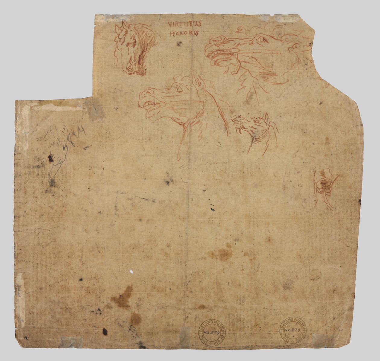 Esquisses de chevaux (verso) - Unknown artist