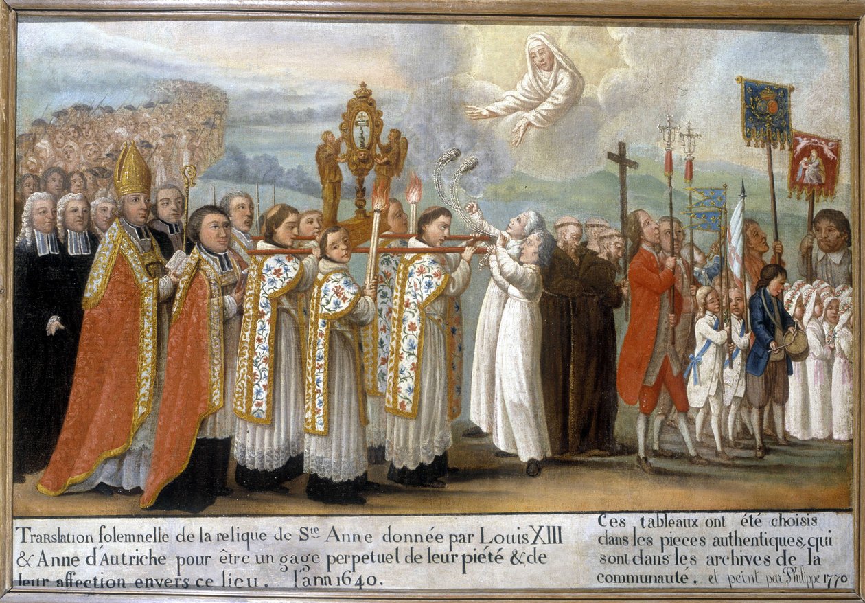 Translation solennelle de la relique de Sainte Anne donnée par Louis XIII et Anne d
