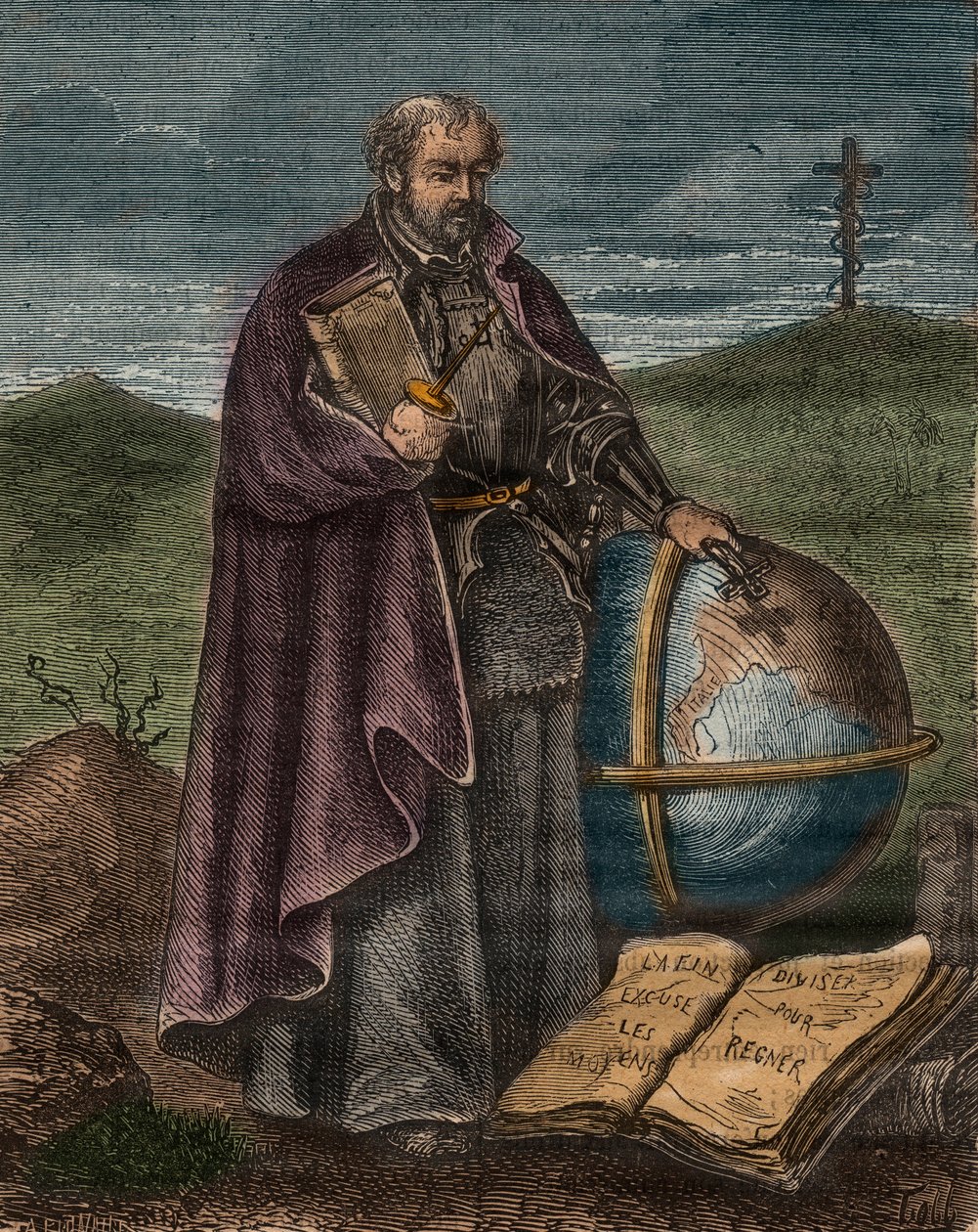 Saint Ignace de Loyola (1491-1556) (gravure en couleur) - Portrait d