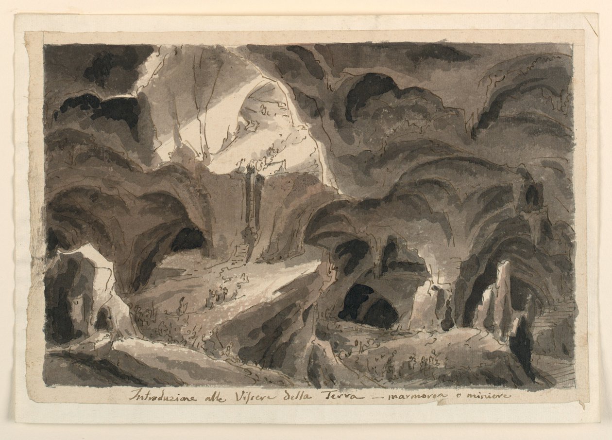 Décor de scène, grottes - Unknown artist