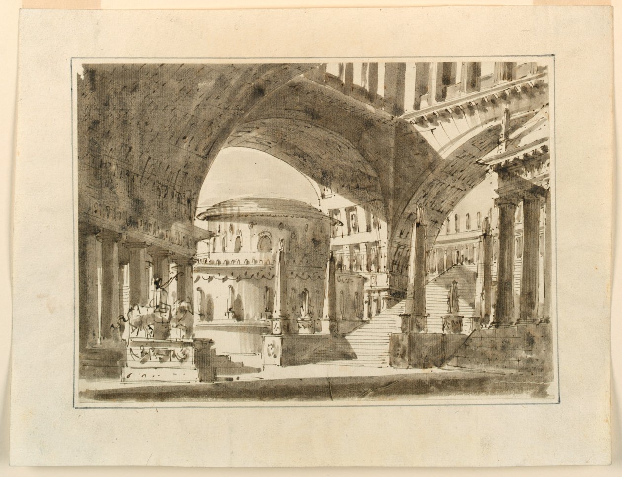 Décor de scène, groupe de bâtiments - Unknown artist