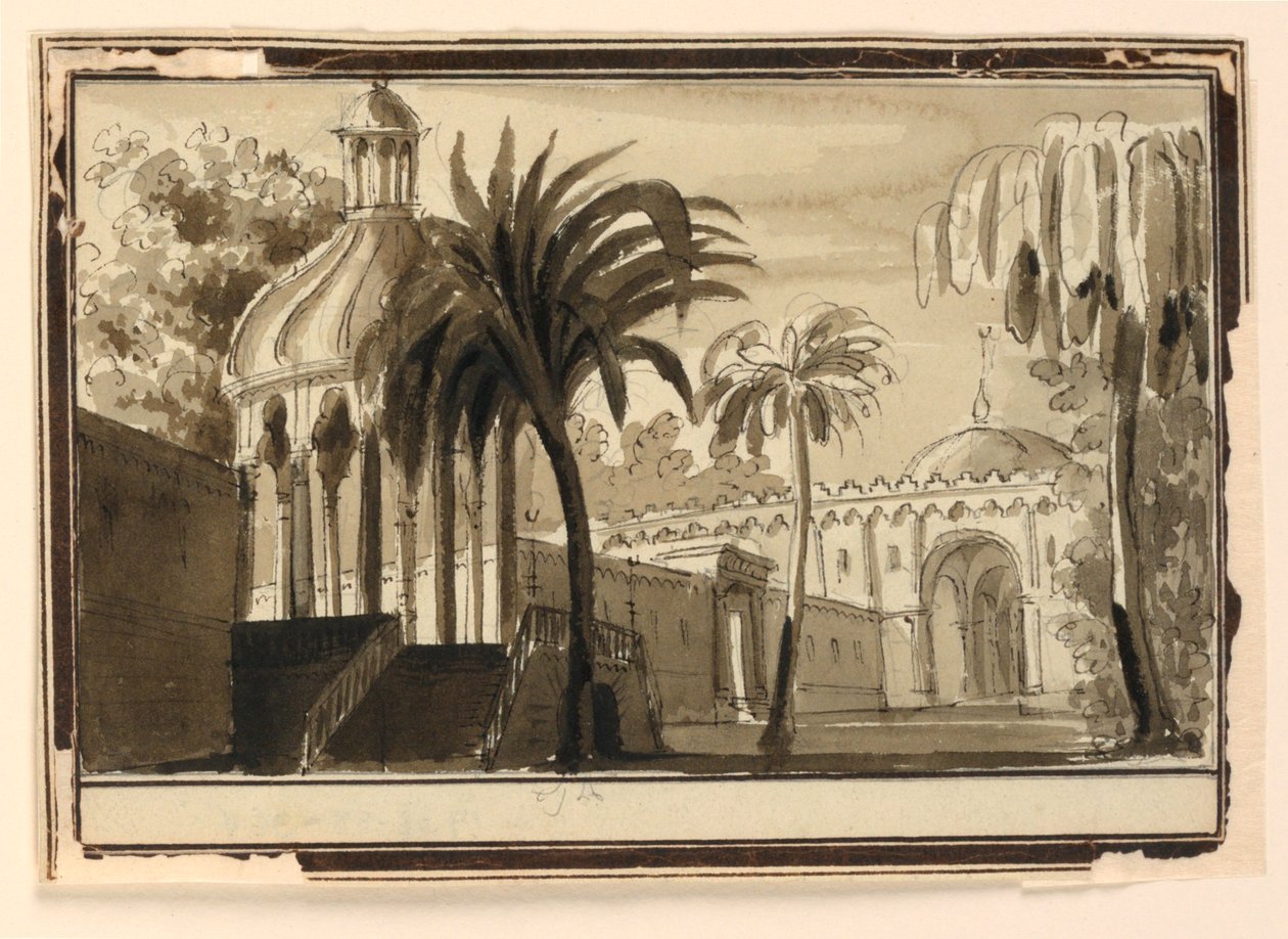 Décor de scène, jardins orientaux - Unknown artist