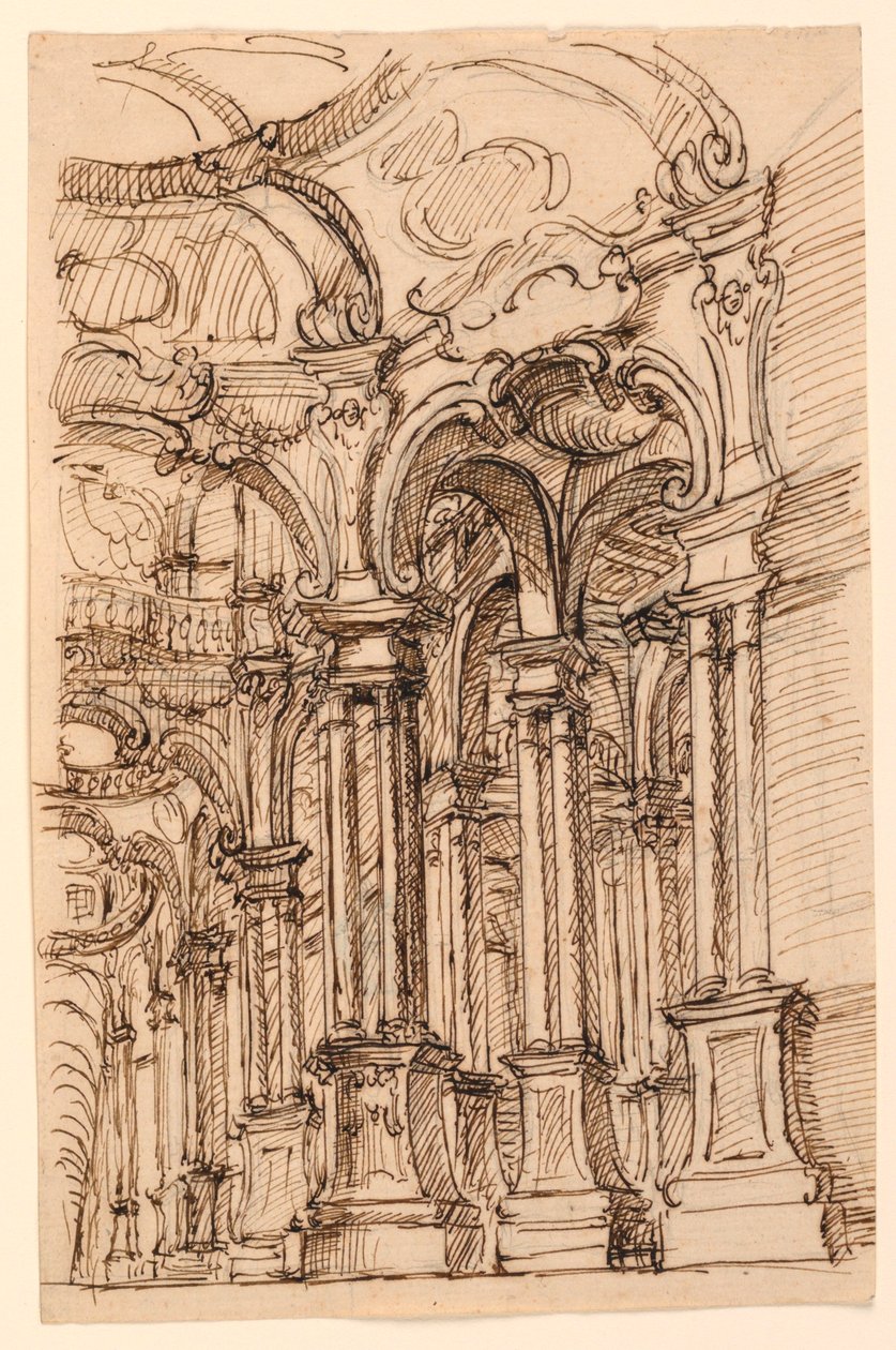 Décor de scène : intérieur voûté - Unknown artist
