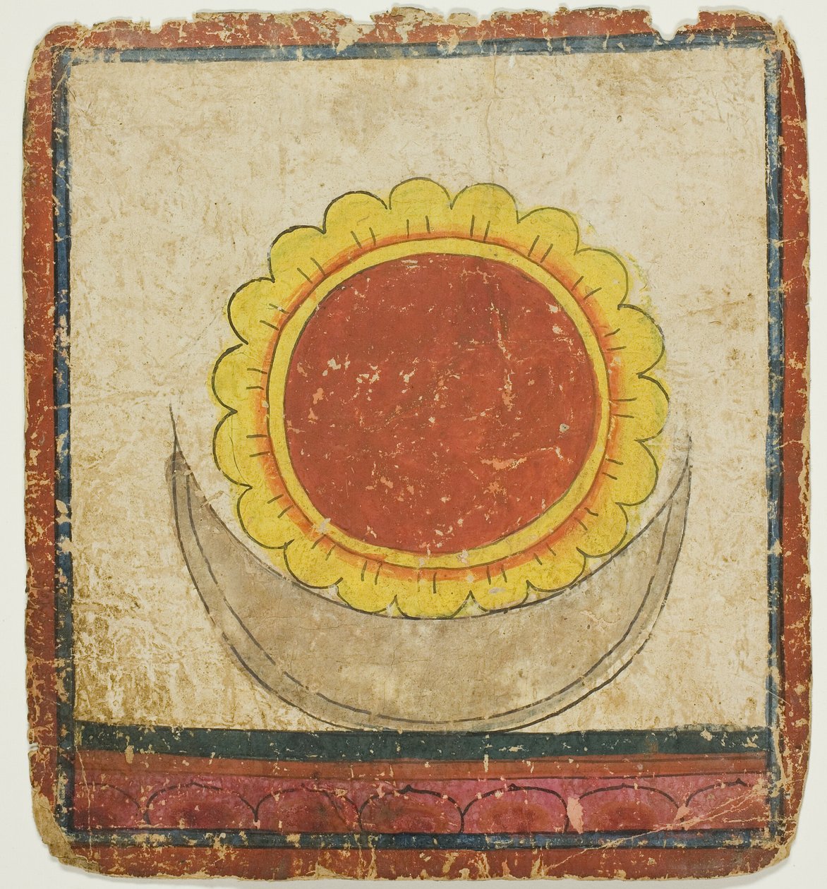Soleil, lune et lotus sur le trône du lotus, extrait d