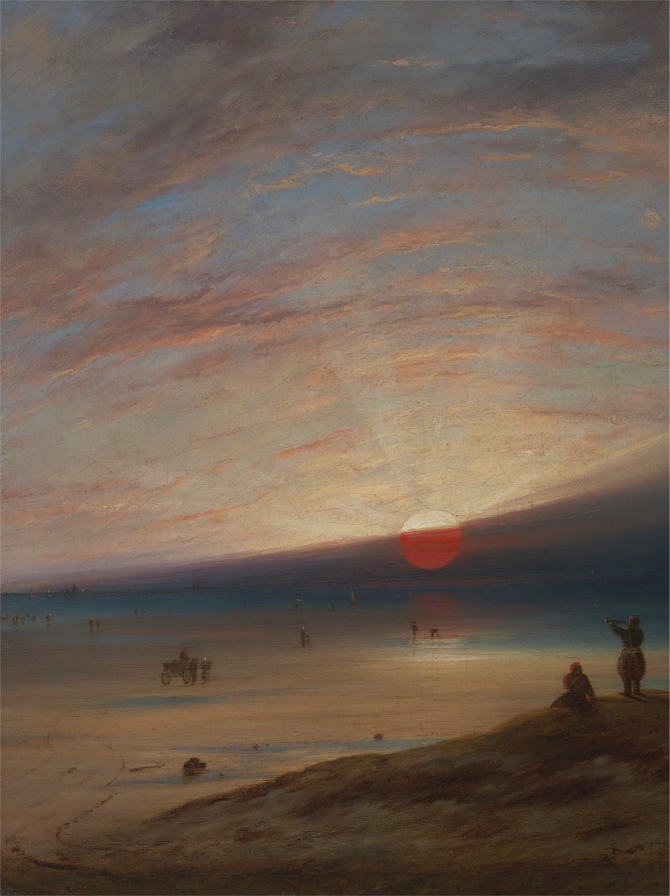 Coucher de soleil sur la plage de Sark - Unknown artist