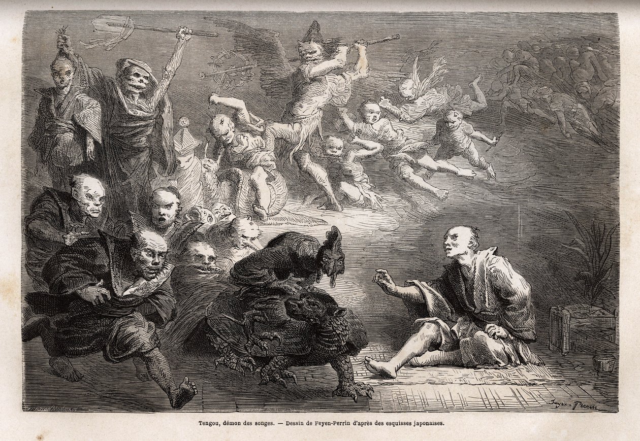 Tengu ou démon des rêves, dieu mineur du folklore japonais - Unknown artist