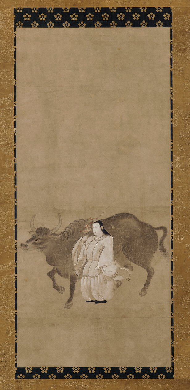 Tenjin (Sugawara no Michizane) avec un bœuf - Unknown artist