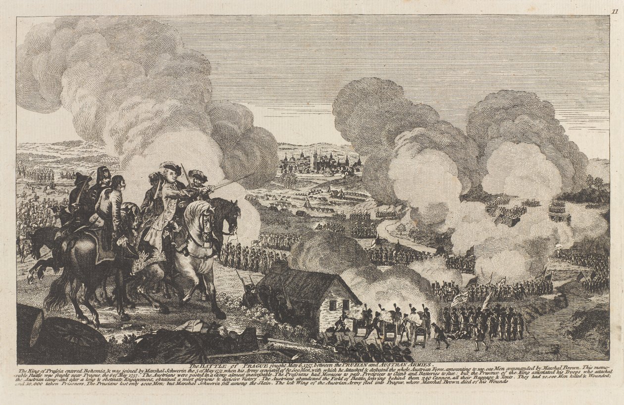 La Bataille de Prague, 6 mai 1757 (gravure) - Unknown artist