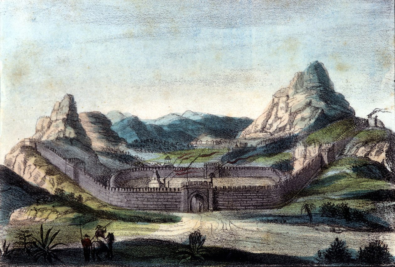 La Grande Muraille de Chine. Gravure du 19e siècle. - Unknown artist