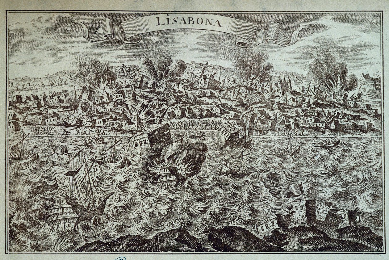 Le tremblement de terre de Lisbonne en 1755 - Unknown artist