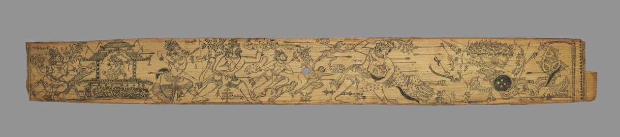 Les singes et les ours combattent Ravana et ses démons (verso), d
