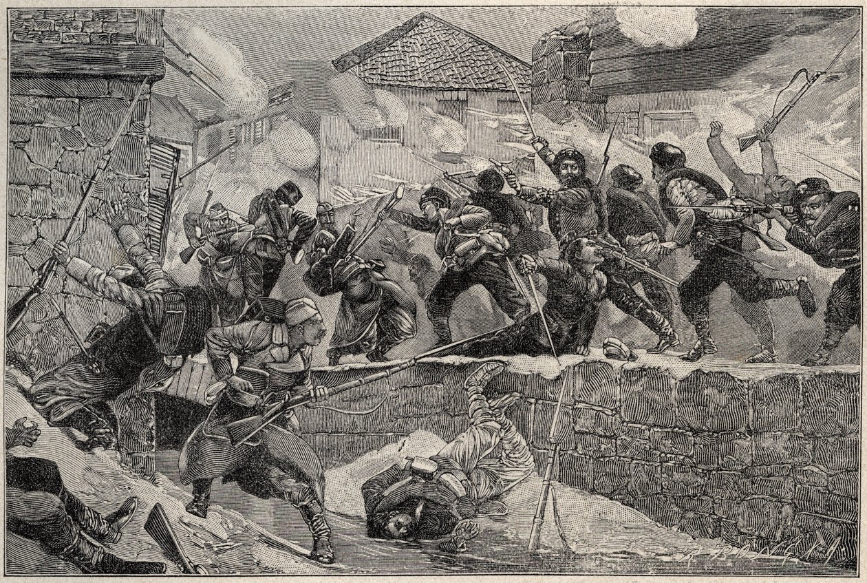La guerre entre la Serbie et la Bulgarie, Guerre Serbo-Bulgare 1885 - Bataille de Pirot, 27.11.1885 - Unknown artist