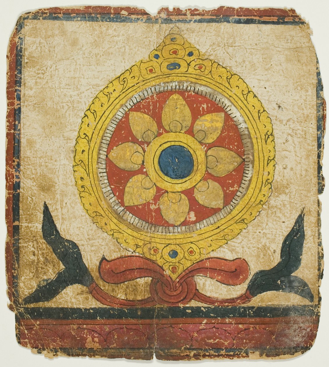 La roue de la loi (Dharmachakra), tirée d