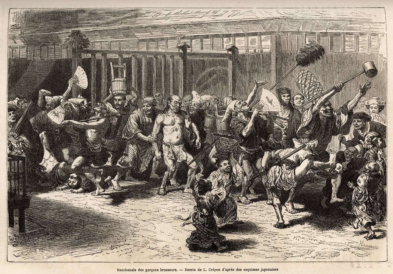 La bacchanale des brasseurs à Edo (Tokyo) - Unknown artist