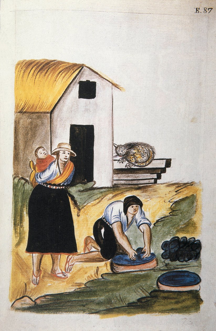 La teinture de la laine, du livre "Trujillo del Peru" ou "Códice Martínez Compañón" - Unknown artist