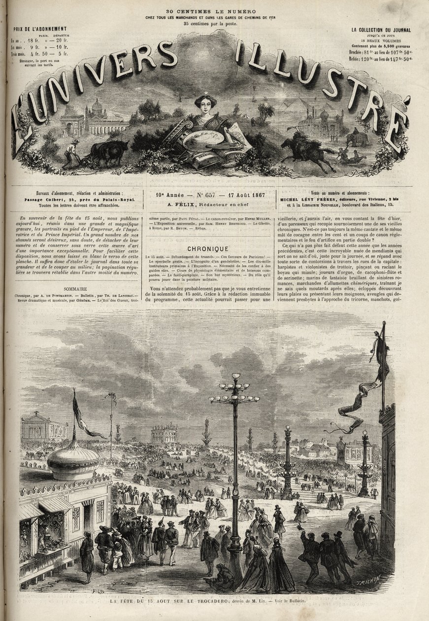 La fête du 15 août 1867 au Trocadéro à Paris - L