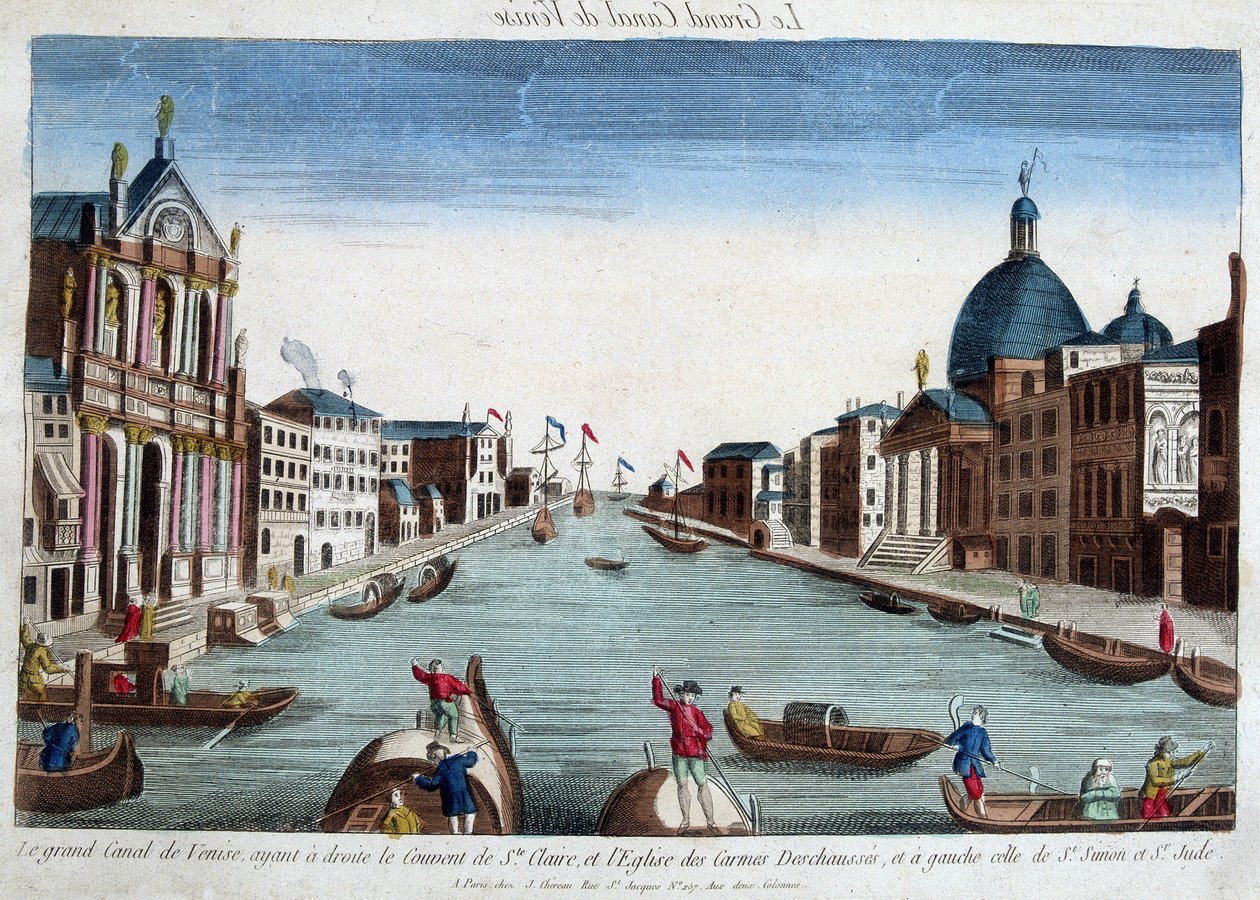 Le grand canal de Venise. À droite : le Couvent de Sainte Claire et l