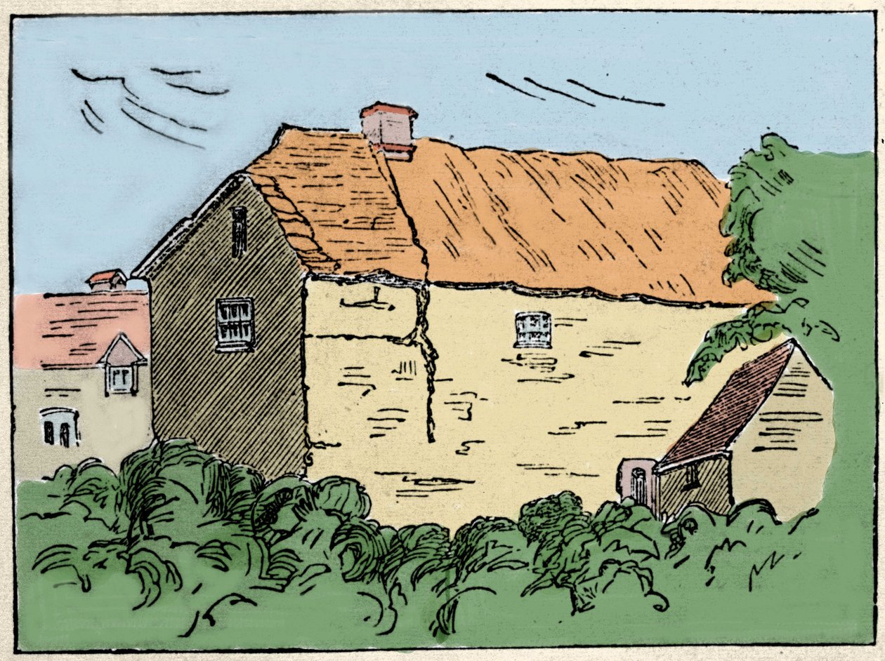 La maison de Francis Drake (1540-1596), explorateur et corsaire britannique à Crowndale près de Tavistock. Elle a été détruite au 19e siècle - Unknown artist