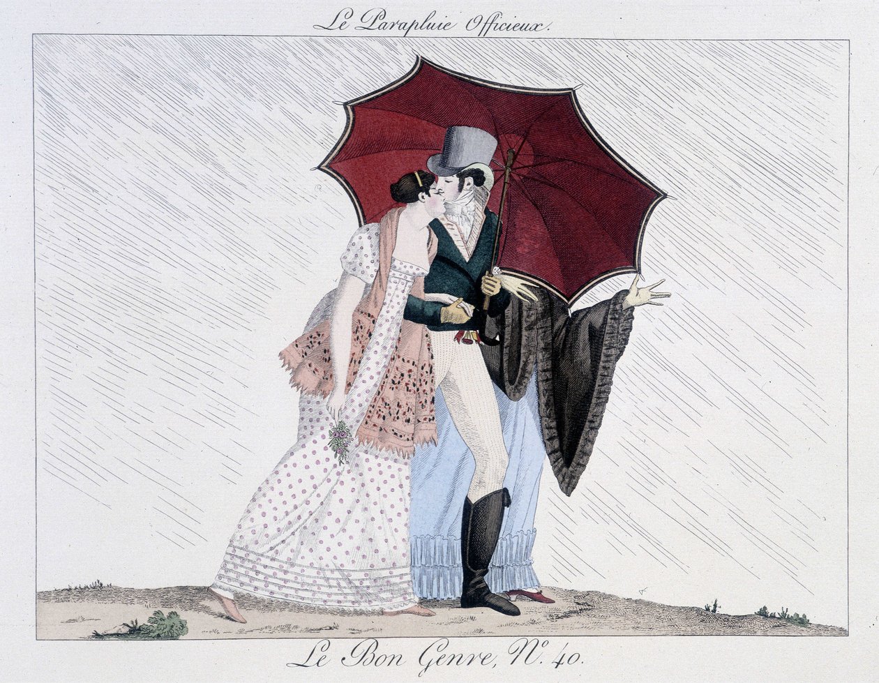Le parapluie informel - dans « Le Bon genre », no. 40, fin 19ème siècle - Unknown artist
