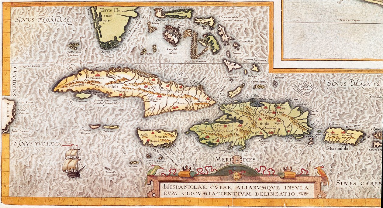 Les îles des Grandes Antilles et des Petites Antilles dans la mer des Caraïbes - Unknown artist