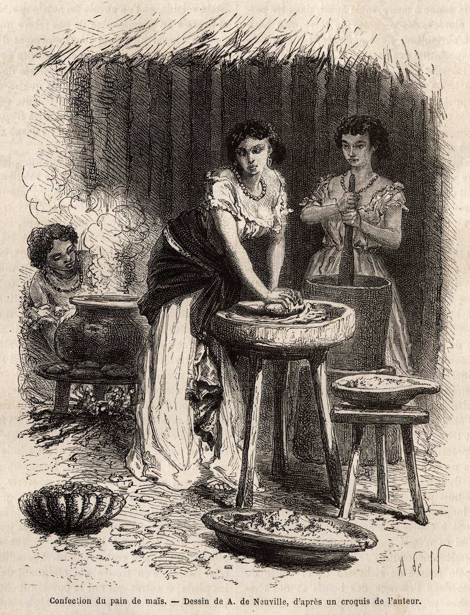 La fabrication du pain de maïs par les femmes de la vallée du Grand Cauca (Colombie) - Unknown artist