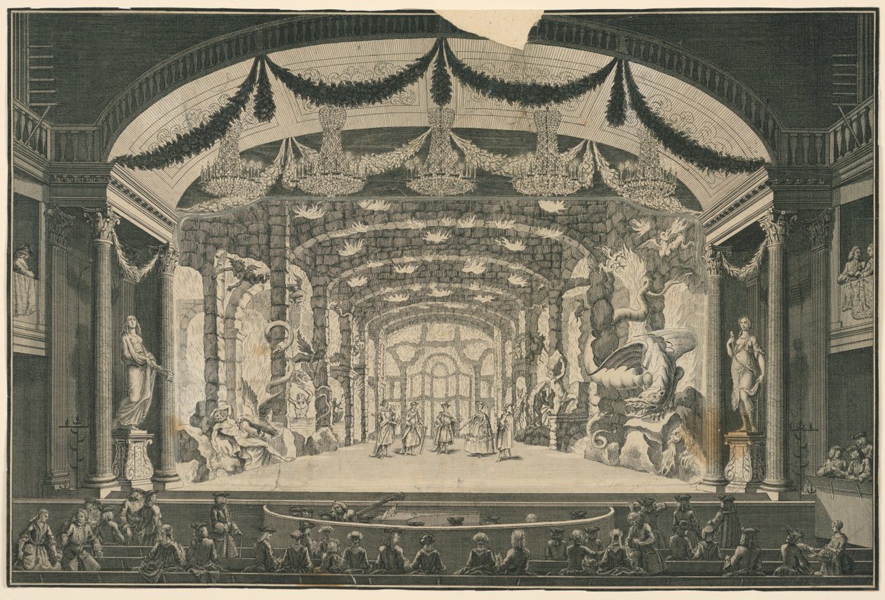 Intérieur de théâtre avec représentation en cours - Unknown artist