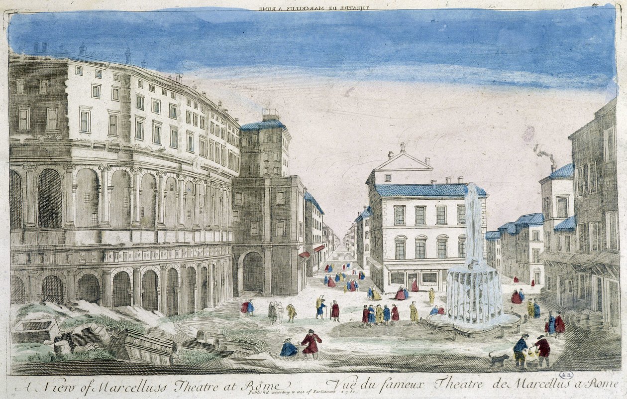 Théâtre de Marcellus à Rome - vue optique - Unknown artist