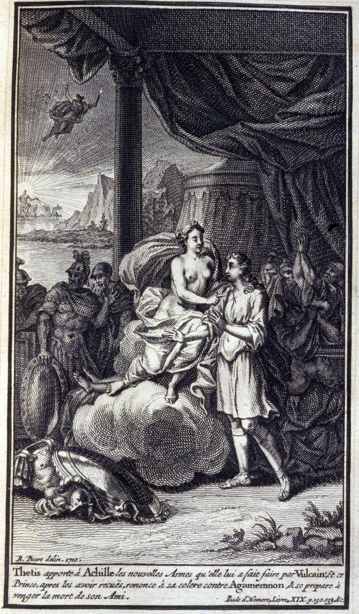 Thétis apporte à Achille les nouvelles armes qu