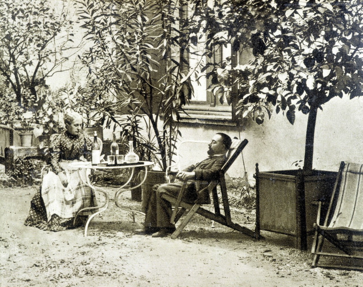 Toulouse Lautrec avec sa mère, au Château de Malromé - Unknown artist