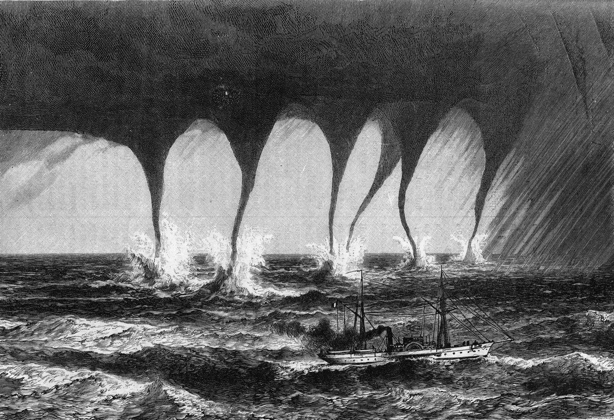 Trombe observée en mer par M. Coffinières de Nordeck. Gravure dans « Le Journal de la jeunesse » - Unknown artist