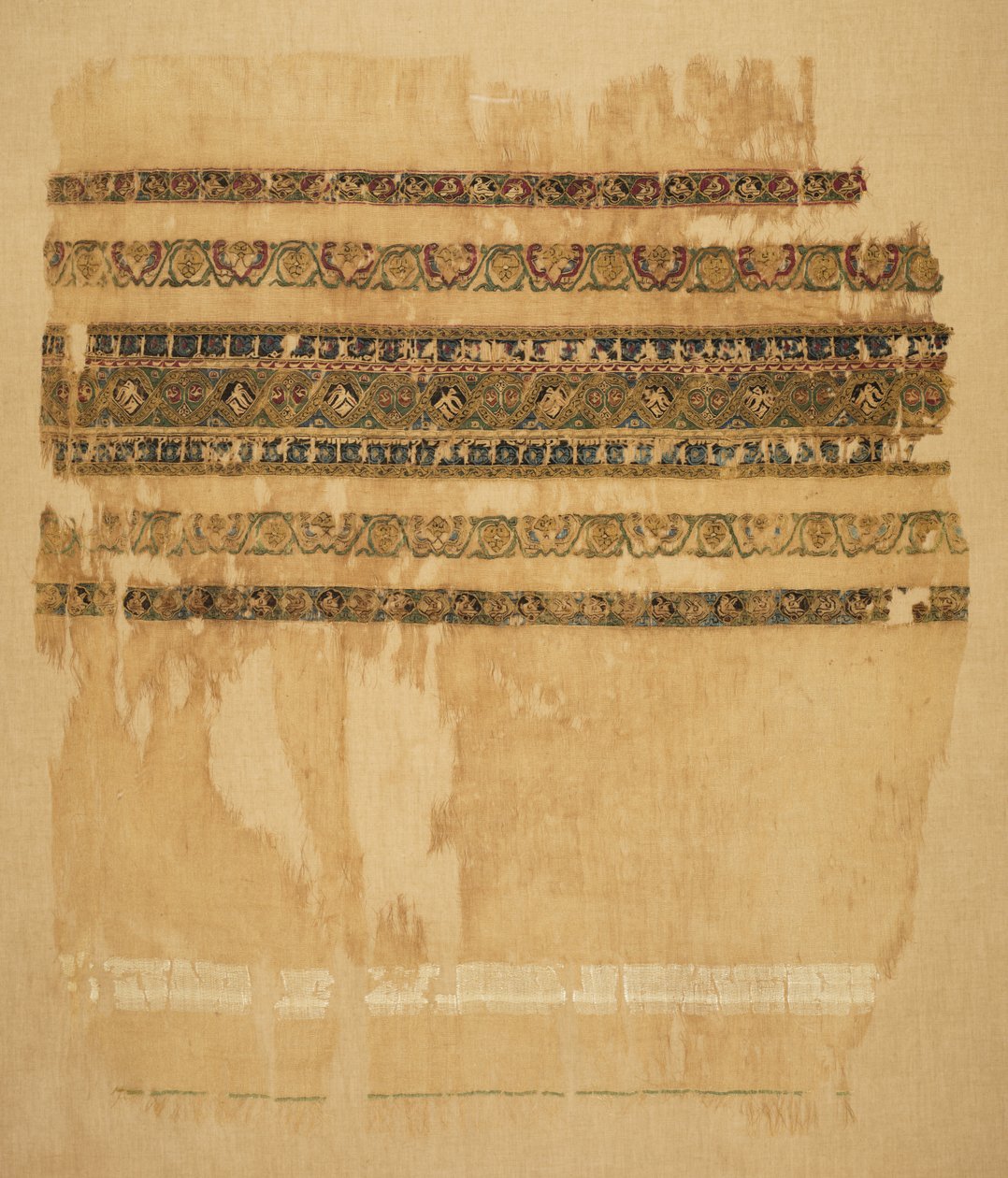 Turban ou extrémité de châle avec tiraz et or - Unknown artist