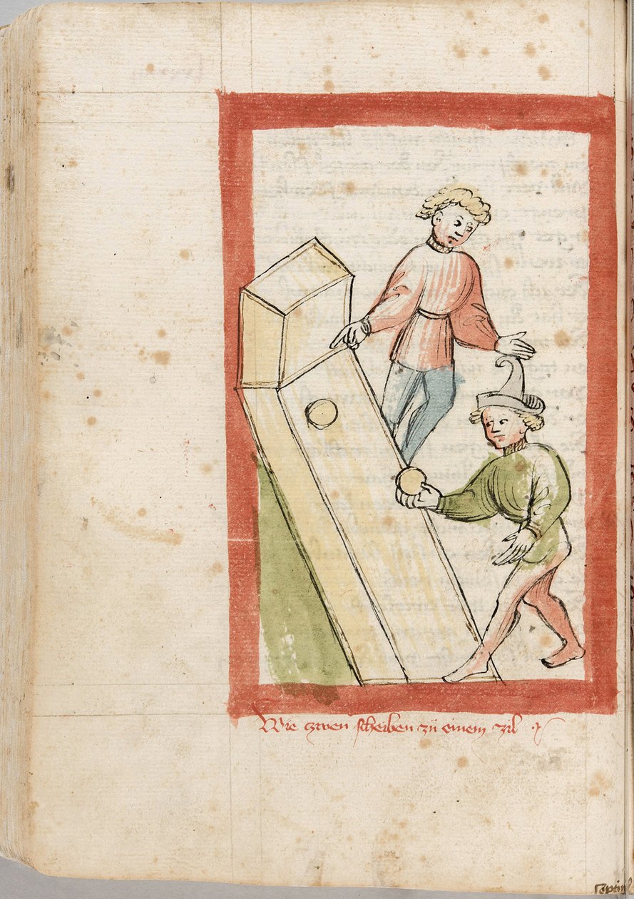 Deux hommes jouant aux quilles. De « Der Renner » par Hugo von Trimberg, Anonyme - Unknown artist
