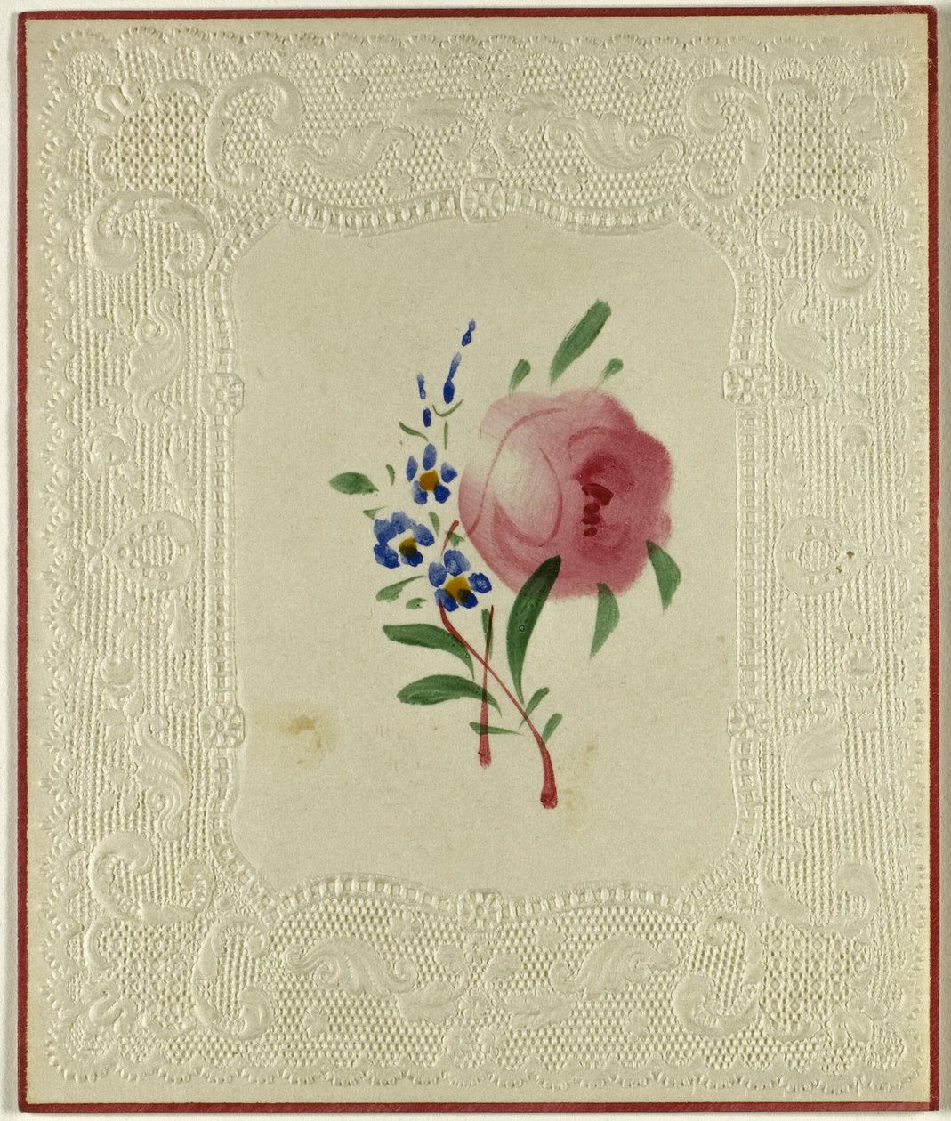 Sans titre Valentine (grandes fleurs roses et petites fleurs bleues) - Unknown artist