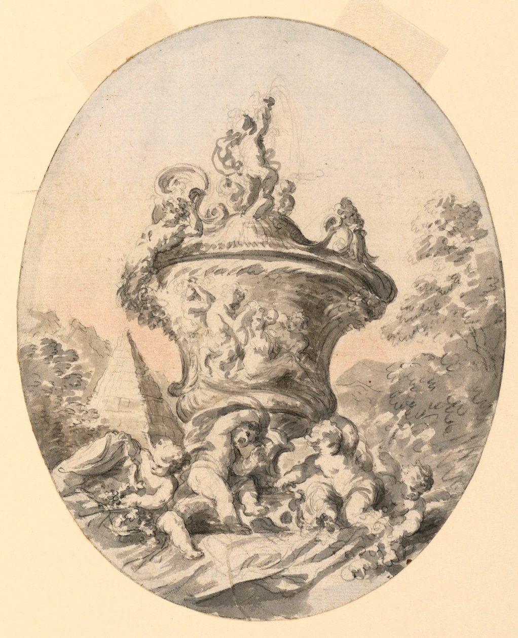 Vase dans un paysage - Unknown artist